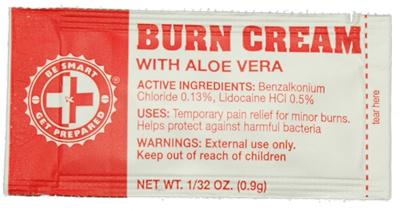 Packets of Burn Cream