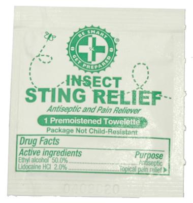 Sting relief prep pads