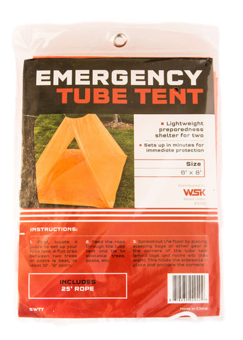 Emergency tube tent in package